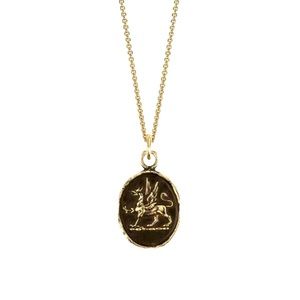 Pyrrha 14k gold Spirit talisman gryphon necklace